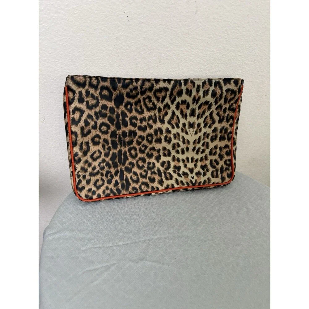 Laptop Sleeve Case Leopard Print with Orange Piping 10x16 inches
